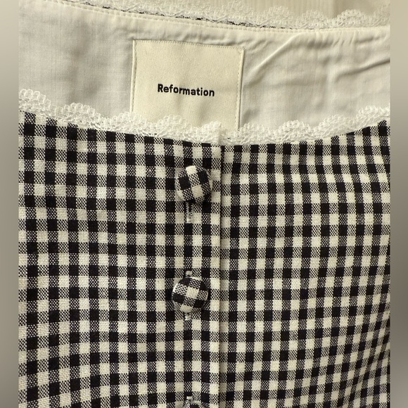 Reformation Amela Linen Top Remy Check - Picture 8 of 12